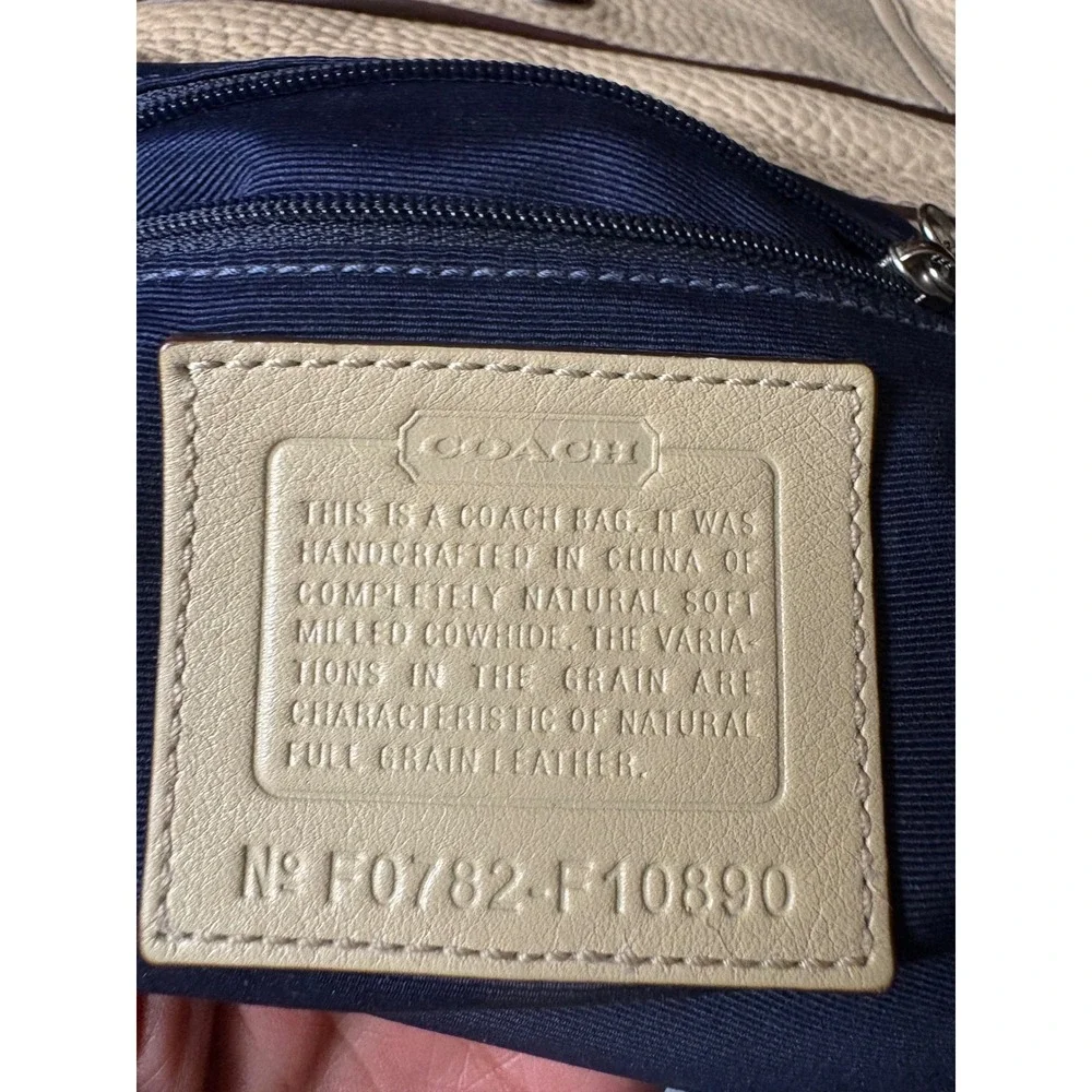 Coach Ergo Hobo Shoulder Bag Cream Pebbled Leather F10890‎ Vintage Unisex